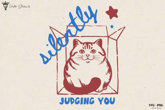 Funny Cat Box SVG PNG: A Whimsical Embroidery Delight