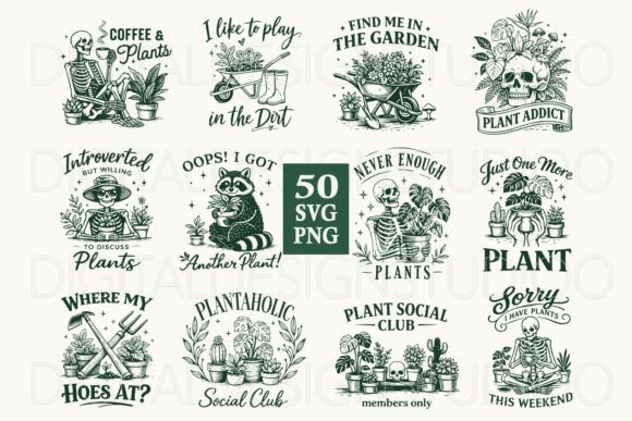 Funny Skeleton Plant Lover SVG Bundle Review