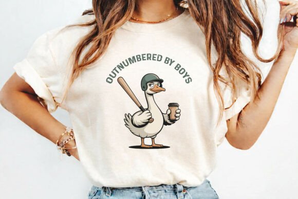 Outnumbered by Boys Baseball Mom Goose