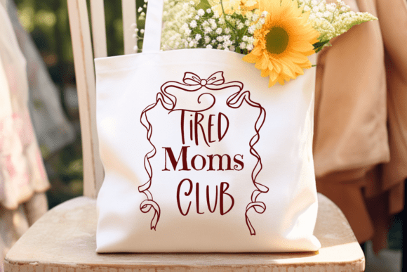 Tired Moms Club SVG Png: A Stylish Embroidery Choice